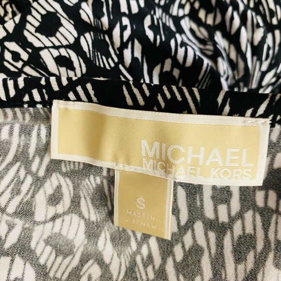 Michael Kors Funky Artsy Leopard Print Women's S Ruffle Cap Sleeve Belted Dress - Picture 5 of 5